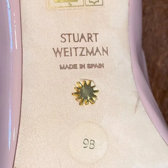 Stuart Weitzman MJ 60 Women's Pink Patent Chunky Pumps Heels Mary Jane - Picture 7 of 9